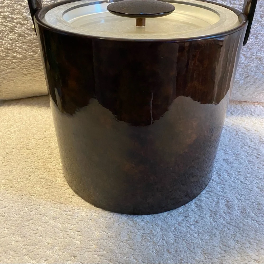 Vintage Georges Briard Mid-Century Modern Tortoise Shell Ice Bucket